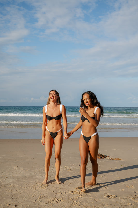 Siren Bikini Bottoms - Caviar Pearl